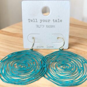 Tell Your Tale Teal Swirl Earrings